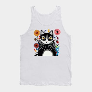 Cat with flowers Tank Top